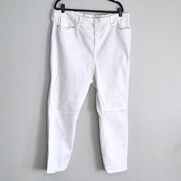 Good American Women’s Minimalist Chic White Crop Stretch Jeans Mid-Rise Size 24 - Picture 2 of 6